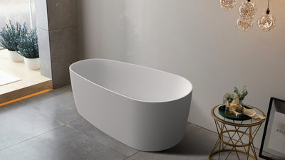 Riva Vista Super Slim Edge 1700mm Freestanding Bathtub Matte White - Sydney Home Centre