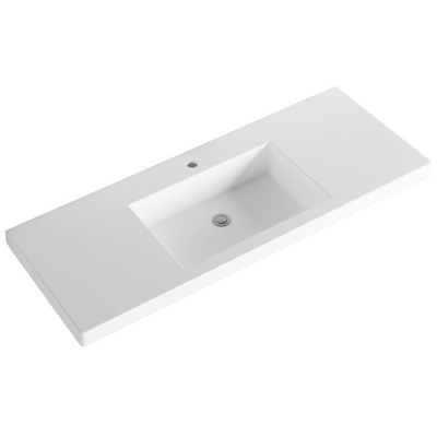 Riva Bali 1200mm White Oak Single Bowl Wall Hung Vanity (Volvo Polymarble Top) - Sydney Home Centre