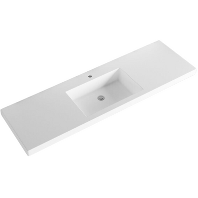 Riva Bali 1500mm Matte White Single Bowl Wall Hung Vanity (Volvo Polymarble Top) - Sydney Home Centre