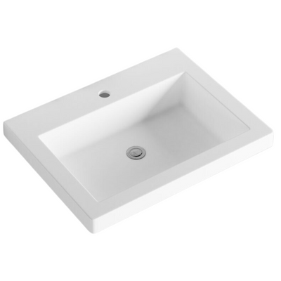 Viva ABS MF 600mm Light Oak Single Bowl Wall Hung Vanity (Volvo Polymarble Top) - Sydney Home Centre