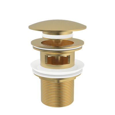 Fienza Metal Cap Pop-Up Waste 32mm with Overflow Urban Brass - Sydney Home Centre