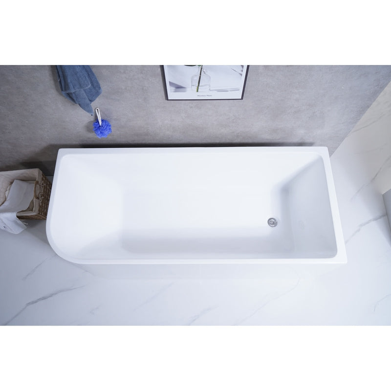 Poseidon Corner Left Corner Back To Wall 1500mm x 580mm Bathtub - Sydney Home Centre