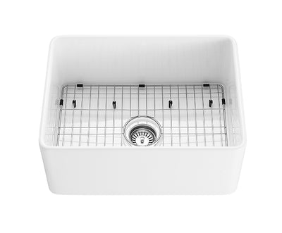 Ceto Chelsea Fireclay farmhouse 600mm Single Bowl Sink Gross White - Sydney Home Centre