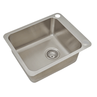 Abey Single Bowl Laundry Sink with Dual Bypass Stainless Steel 406mm - Sydney Home Centre