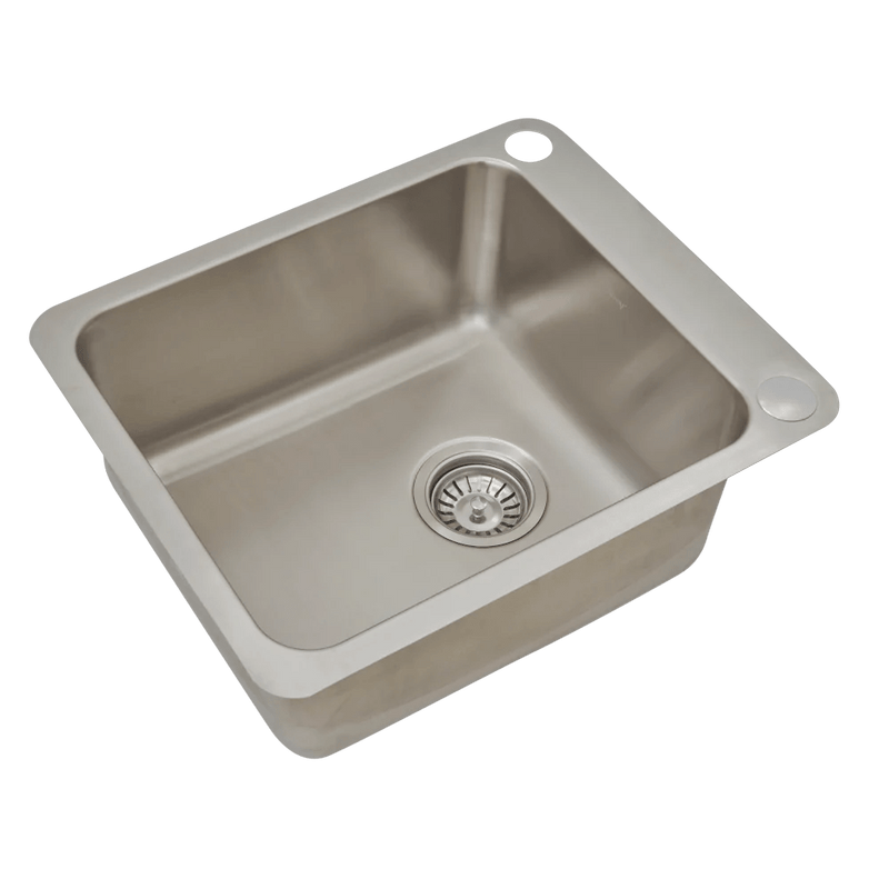 Abey Single Bowl Laundry Sink with Dual Bypass Stainless Steel 406mm - Sydney Home Centre