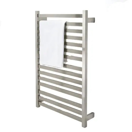 EZY FIT Heated Towel Rail Flat Tube Dual Wired 600mm x 920mm Brushed Nickel - Sydney Home Centre