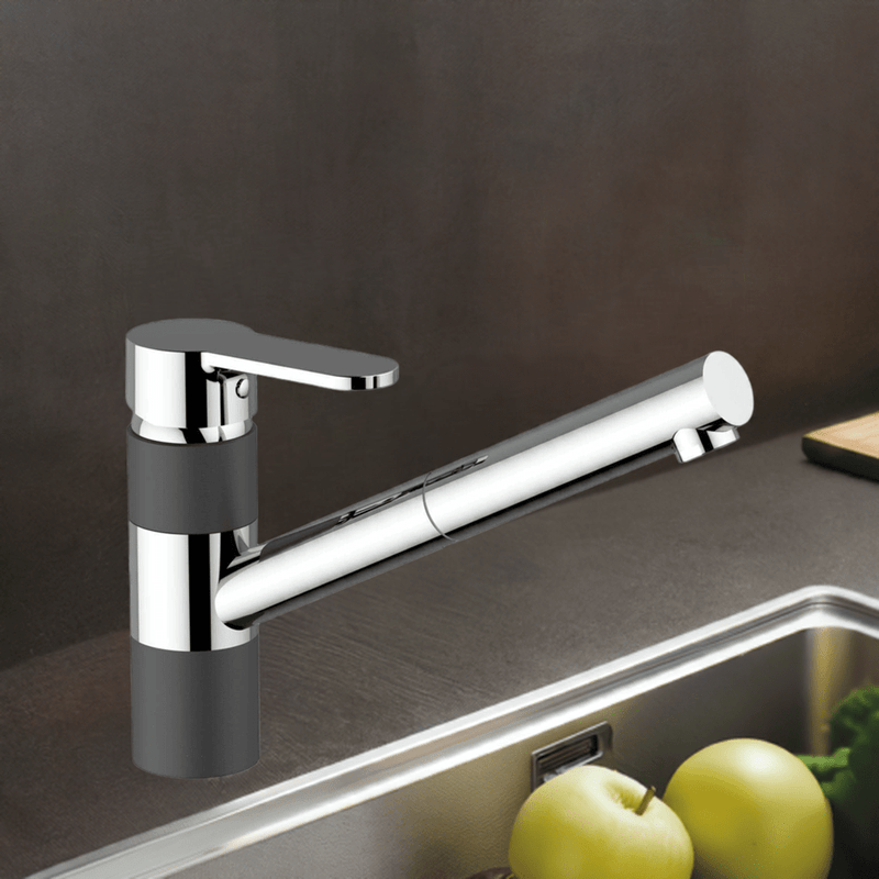 Armando Vicario ISA Pull Out Kitchen Mixer Chrome & Onyx - Sydney Home Centre