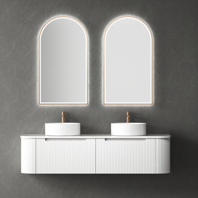 Aulic Petra Mark II 1500mm Double Bowl Wall Hung Vanity Matte White (Cabinet Only) - Sydney Home Centre