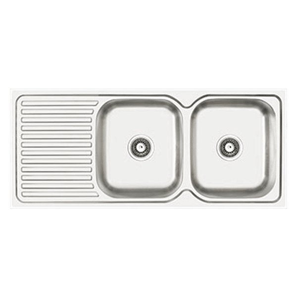 Entry Right Hand Double Bowl Drainer Sink