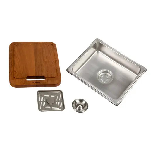 Higold Belle Luxe 2.0 Single Bowl Workstation Kitchen Sink Dual Step Nano Coated Stainless Steel Panel Anti-Scratch 800mm PVD Grey - Sydney Home Centre