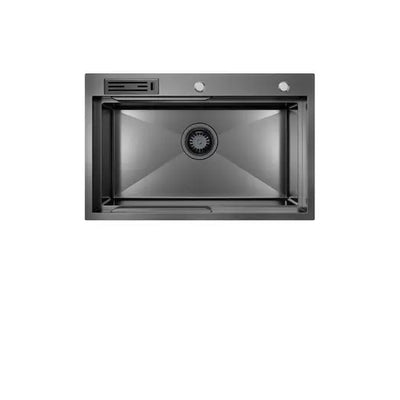 Higold Belle Luxe 1.0 Single Bowl Workstation Kitchen Sink Slide Lip Nano Coated 3mm Thick Stainless Steel Panel Anti-Scratch 750mm PVD Gunmetal - Sydney Home Centre