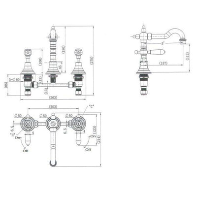 MN Bordeaux 1/4 Turn Basin Set Chrome