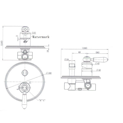 MN Bordeaux Shower Diverter Chrome