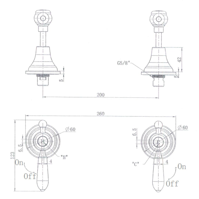 MN Bordeaux Wall Top Assemblies Brushed Nickel