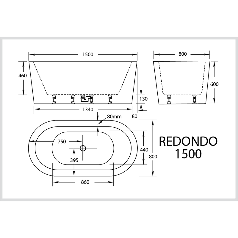 Broadway Bathroom Redondo 1500mm Spa With Hot Pump 12 Jets White - Sydney Home Centre