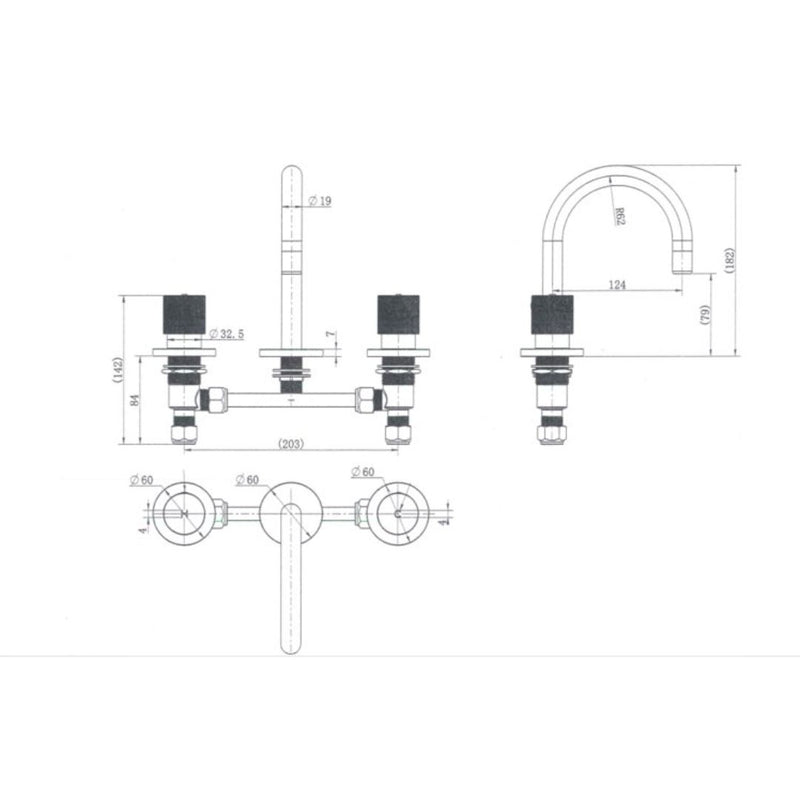 MN Cadence 1/4 Turn Basin Set Brushed Nickel