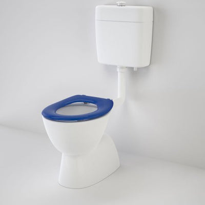 Caroma Care 200 V2 Connector S Trap Toilet Suite With Caravelle Care Double Flap Seat Sorrento Blue - Sydney Home Centre