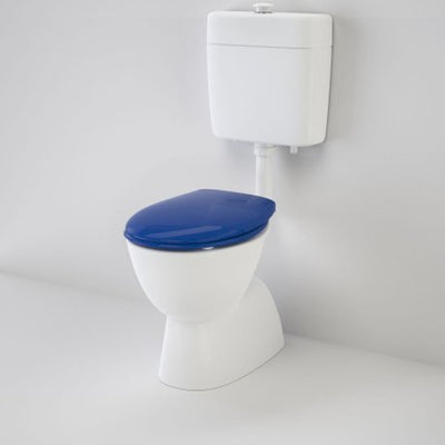 Caroma Care 200 V2 Connector S Trap Toilet Suite With Caravelle Care Double Flap Seat Sorrento Blue - Sydney Home Centre