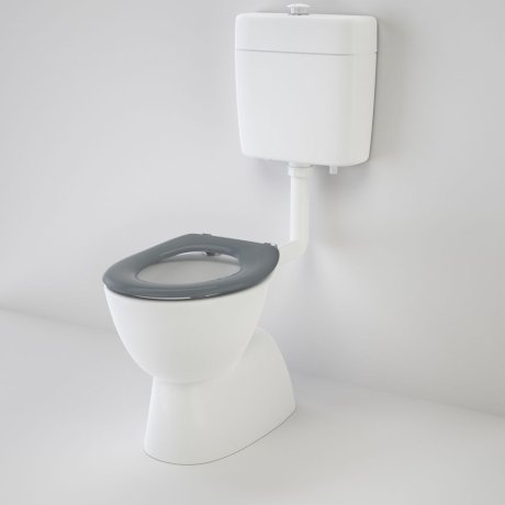 Caroma Care 200 V2 Connector S Trap Toilet Suite With Caravelle Care Single Flap Seat Anthracite Grey - Sydney Home Centre