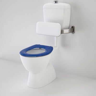 Caroma Care 400 Connector S Trap Suite with Backrest and Caravelle Care Single Flap Seat Sorrento Blue - Sydney Home Centre