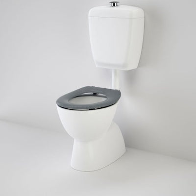 Caroma Care 400 Connector S Trap Toilet Suite With Caravelle Care Single Flap Seat Anthracite Grey - Sydney Home Centre