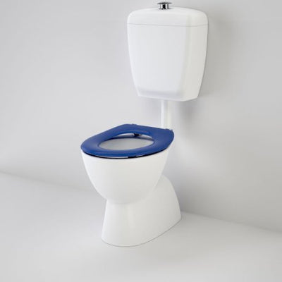 Caroma Care 400 Connector S Trap Toilet Suite With Caravelle Care Single Flap Seat Sorrento Blue - Sydney Home Centre