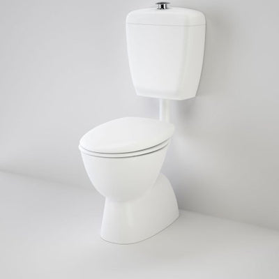 Caroma Care 400 Connector S Trap Toilet Suite With Caravelle Care Single Flap Seat White - Sydney Home Centre