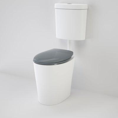 Caroma Care 610 Cleanflush Connector P Trap Suite with Caravelle Double Flap Seat Anthracite Grey - Sydney Home Centre