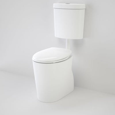 Caroma Care 610 Cleanflush Connector P Trap Suite with Caravelle Double Flap Seat White - Sydney Home Centre