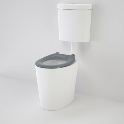 Caroma Care 610 Cleanflush Connector P Trap Suite with Caravelle Single Flap Seat Anthracite Grey - Sydney Home Centre