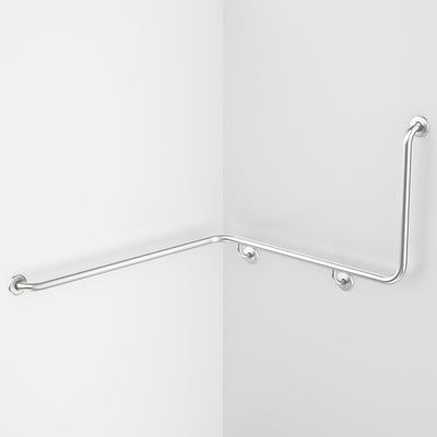 Caroma Care Support Grab Rail 90 Degree Angled - Left Hand Side - 1110mm x 1030mm x 600mm - Stainless Steel - Sydney Home Centre