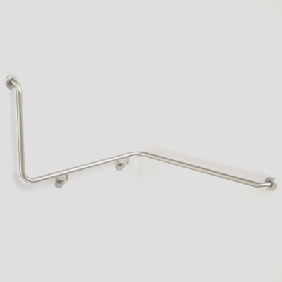 Caroma Care Support Grab Rail 90 Degree Angled - Right Hand Side - 1110mm x 1030mm x 600mm - Brushed Nickel - Sydney Home Centre