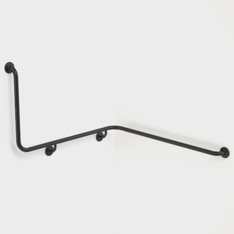 Caroma Care Support Grab Rail 90 Degree Angled - Right Hand Side - 1110mm x 1030mm x 600mm - Matte Black - Sydney Home Centre