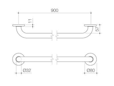 Caroma Care Support Grab Rail 900mm Straight - Matte Black - Sydney Home Centre