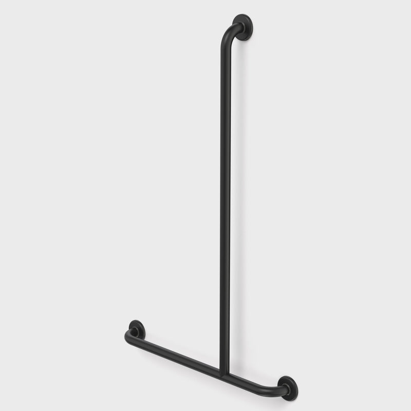 Caroma Care Support T - Bar Grab Rail - Right Hand Side - 1100mm x 700mm - Matte Black - Sydney Home Centre