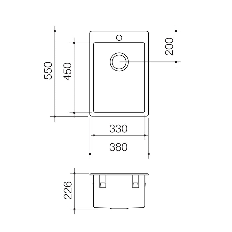 Caroma Compass 35 Litre Flushline Laundry Tub (1 Tap Hole) - Sydney Home Centre