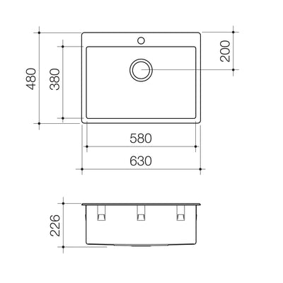 Caroma Compass 45 Litre Flushline Laundry Tub (1 Tap Hole) - Sydney Home Centre