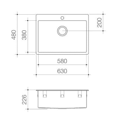 Caroma Compass 45 Litre Flushline Laundry Tub (No Tap Hole) - Sydney Home Centre