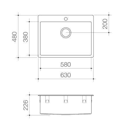 Caroma Compass 45 Litre Flushline Laundry Tub (No Tap Hole) - Sydney Home Centre