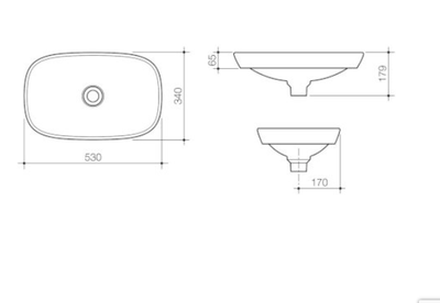 Caroma Contura 530 Inset Basin White - Sydney Home Centre