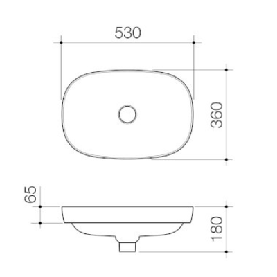 Caroma Contura II 530mm Inset Basin Matte Clay - Sydney Home Centre