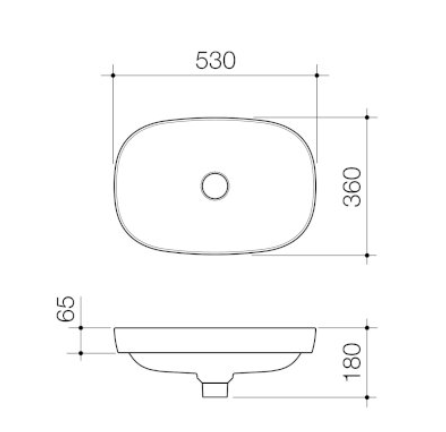 Caroma Contura II 530mm Inset Basin Matte White - Sydney Home Centre