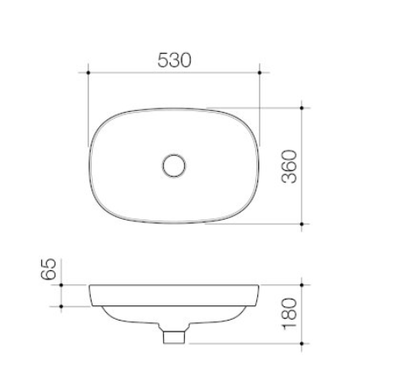 Caroma Contura II 530mm Inset Basin White - Sydney Home Centre