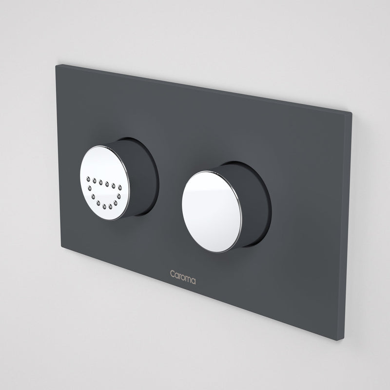 Caroma Invisi Series II® Round Dual Flush Plate & Raised Care Buttons Afternoon Daze - Sydney Home Centre