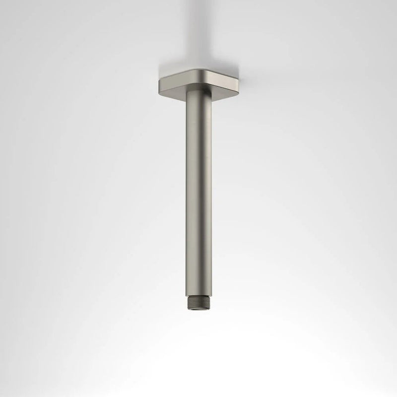 Caroma Luna Straight Arm Square Flange 210mm Brushed Nickel - Sydney Home Centre