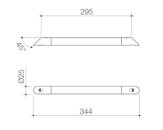 Caroma Opal Support Corner Shower Rail Chrome - Sydney Home Centre