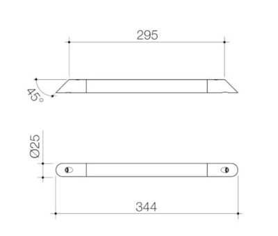 Caroma Opal Support Corner Shower Rail Matte Black - Sydney Home Centre