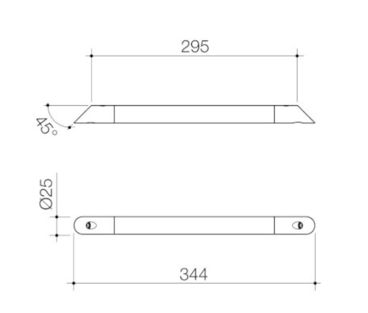 Caroma Opal Support Corner Shower Rail Matte Black - Sydney Home Centre