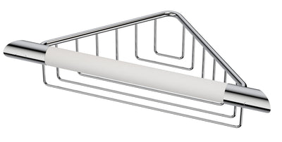 Caroma Opal Support Corner Shower Rail With Basket Chrome & White - Sydney Home Centre