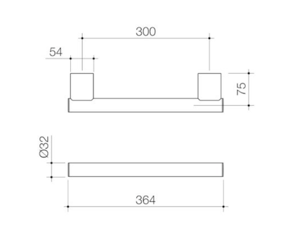 Caroma Opal Support Rail 300mm Straight Chrome - Sydney Home Centre